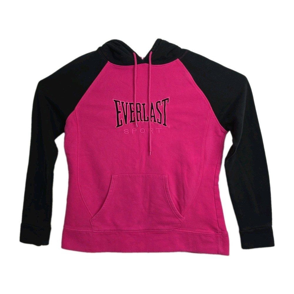 Everlast Sport Hoodie‎ Sweatshirt Women's XL Pink/Black Embroidered Logo